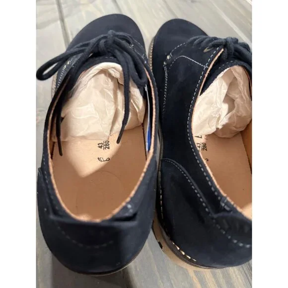 Birkenstock Unisex Pasadena Night Blue Suede Lace-Up Shoes EU Size 43 Normal Fit - Picture 8 of 10